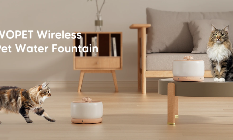wopet wireless pet water fountain